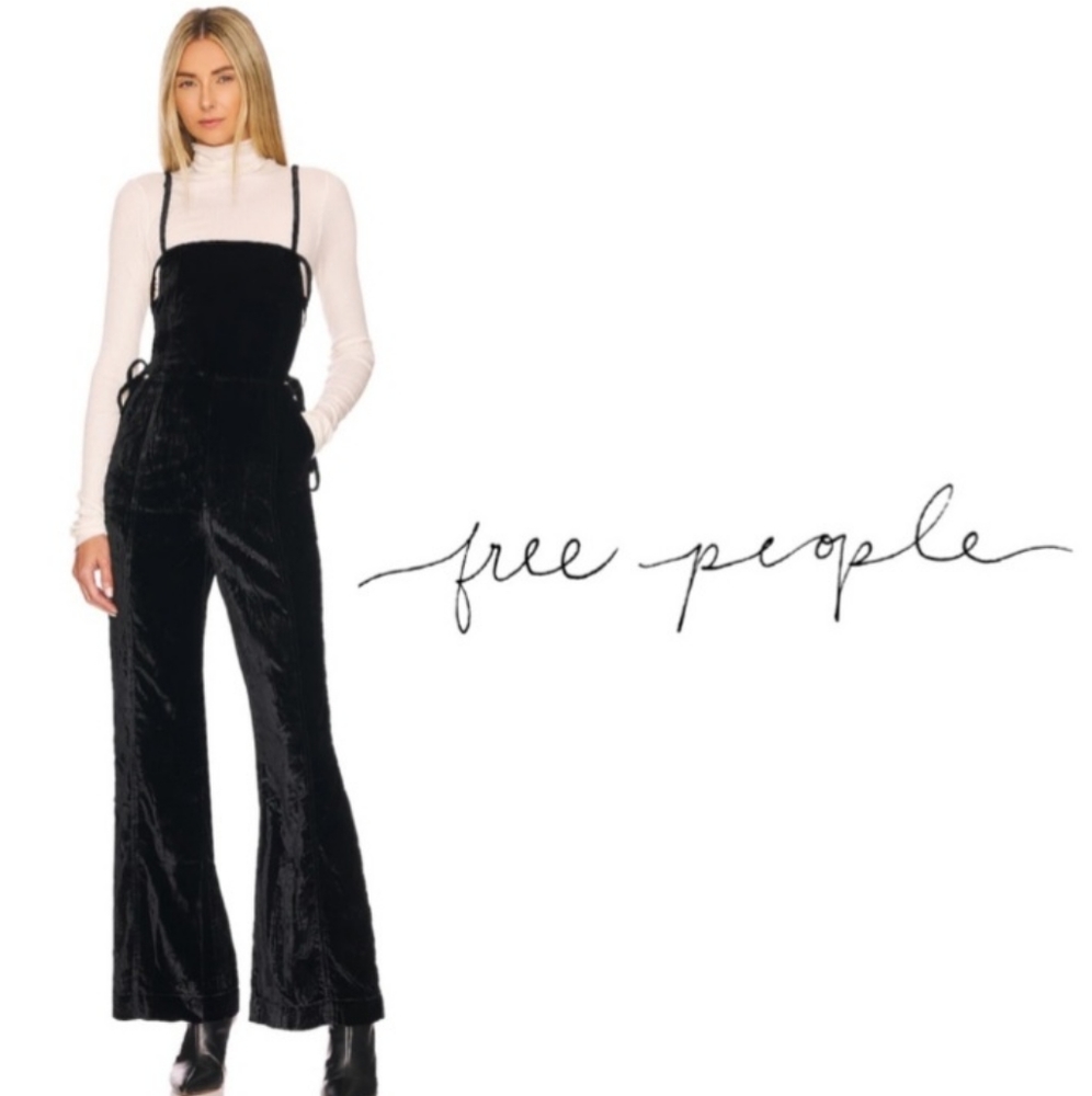 Free people black velvet jumpsuit - Picture 7 of 15